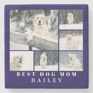 Best Dog Mum Photo Stone Coaster