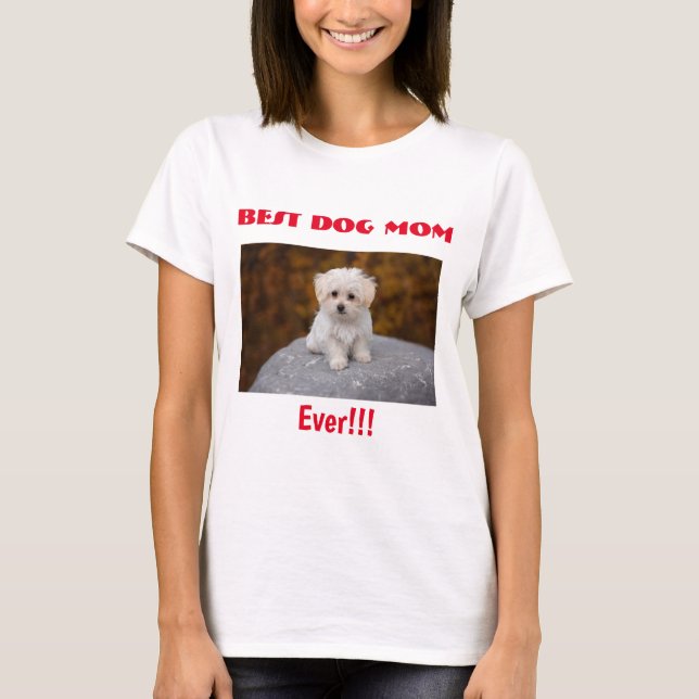 Best Dog Mum Photo T-Shirt (Front)