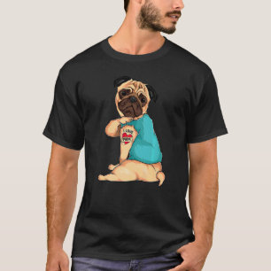 Best Dog Mum Pug Dad Cute  Birthday Workout Graphi T-Shirt