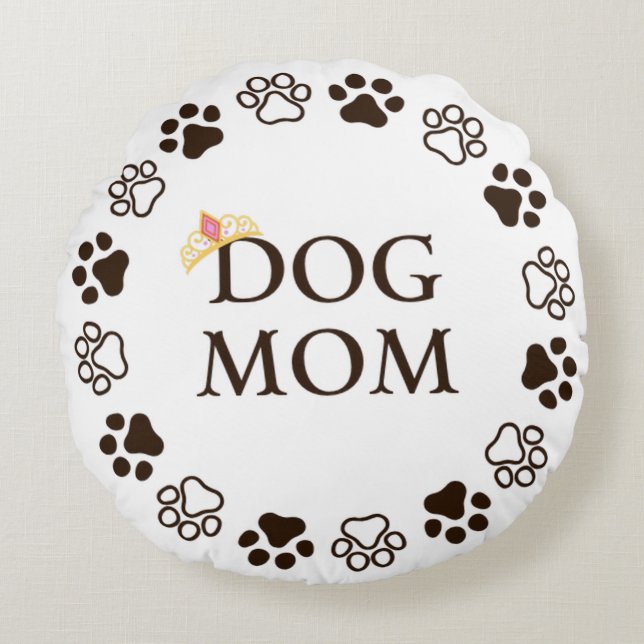 Best Dog Mum Round Pillow (Front)