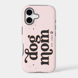 Best Dog Mum Trendy Retro Typography and Pawprint