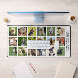 Best Dog Parent, Dog Lover Photo Collage Custom Desk Mat