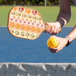 Best Dog Paw Print Pets Pattern Pickleball Paddle