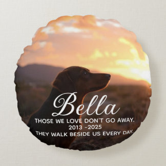 Best Dog Pet Loss Memorial Round Cushion