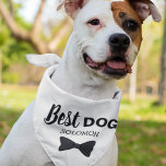 Best Dog pet wedding elegant black bowtie Bandana<br><div class="desc">This cute dog wedding bandana is perfect to dress your puppy in style on your wedding day! It features a lovely elegant black bowtie with the caption "Best Dog",  and it's easily customizable with your pet's name by editing the template field.</div>