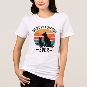 Best Dog Sitter Ever Funny Pet Care Gift Men Women Tri-Blend Shirt