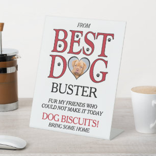 Best Dog Wedding Biscuit Bar With Pets Photo Pedestal Sign