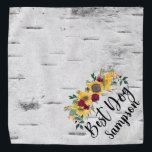 Best Dog Wedding Pet  Personalised Sunflower Wood Bandana<br><div class="desc">This design may be personalised by choosing the Edit Design option. You may also transfer onto other items. Contact me at colorflowcreations@gmail.com or use the chat option at the top of the page if you wish to have this design on another product or need assistance. See more of my designs...</div>