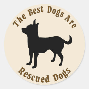 Best Dogs Are Rescued - Chihuahua Classic Round Sticker