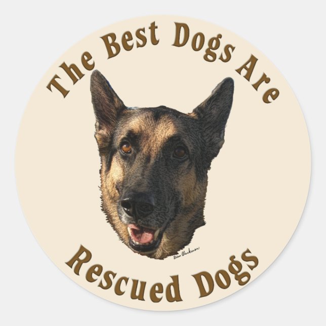 Best Dogs Are Rescued - German Shepherd Dog Classic Round Sticker (Front)