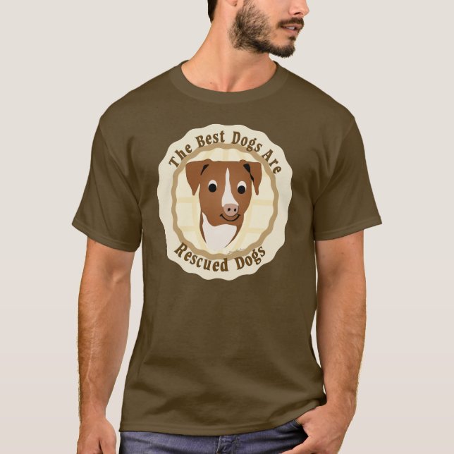 Best Dogs Are Rescued (Pit Bull) T-Shirt (Front)