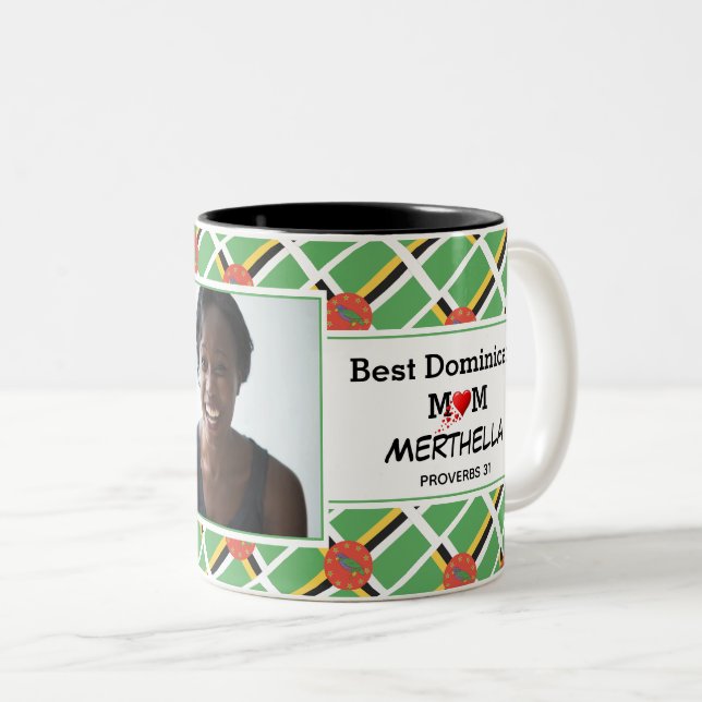 BEST DOMINICAN MUM Photo Two-Tone Coffee Mug (Front Right)