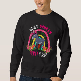Best Donkey Aunt Ever Cute Donkey Bow Tie Farm Mot Sweatshirt