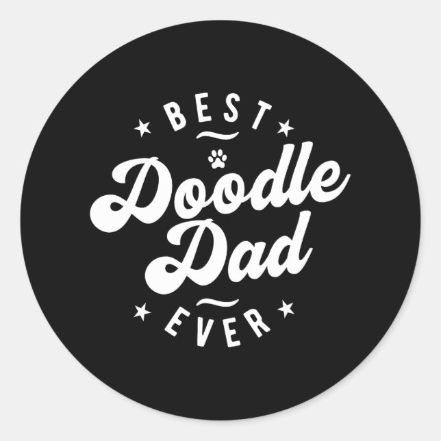 Best Doodle Dad Ever Doodle Dad Classic Round Sticker (Front)