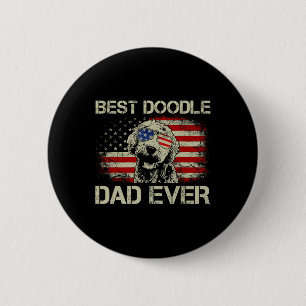 Best Doodle Dad Ever Goldendoodle 4th Of July Gift 6 Cm Round Badge