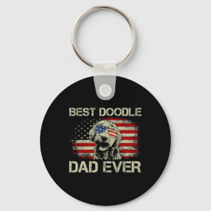 Best Doodle Dad Ever Goldendoodle 4th Of July Gift Key Ring