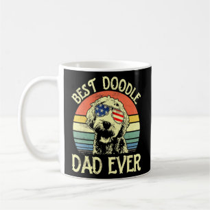Best Doodle Dad Ever Goldendoodle American Flag 4t Coffee Mug