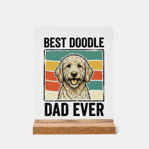 Best Doodle Dad Ever Vintage Dog Shirt Design_1 Acrylic Sign