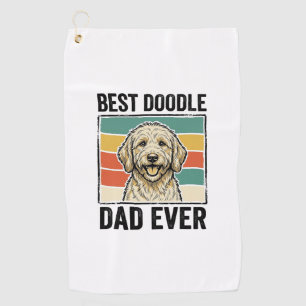 Best Doodle Dad Ever Vintage Dog Shirt Design_1 Golf Towel
