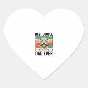 Best Doodle Dad Ever Vintage Dog Shirt Design_1 Heart Sticker
