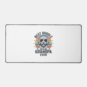 Best Doodle Grandpa Ever Vintage Dog Shirt Design_ Desk Mat