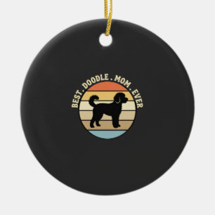 Best Doodle Mum Ever Retro Dog Ceramic Ornament