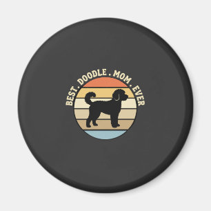 Best Doodle Mum Ever Retro Dog Magnet