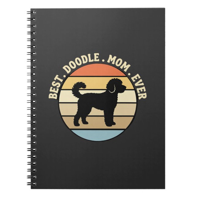 Best Doodle Mum Ever Retro Dog Notebook (Front)