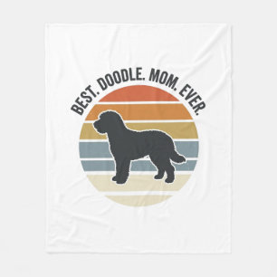 Best Doodle Mum Ever Vintage Dog Mum Design_1 Fleece Blanket