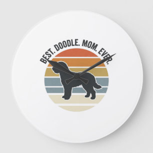Best Doodle Mum Ever Vintage Dog Mum Design_1 Large Clock