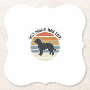 Best Doodle Mum Ever Vintage Dog Mum Design_1 Paper Coaster