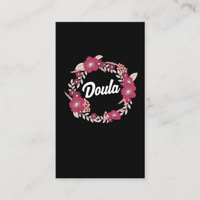 Best Doula Floral Accent Gift Birth Baby Business Card (Front)