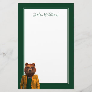 Best Dressed Bear   Add Your Name Stationery