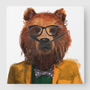 Best Dressed Bear Square Wall Clock