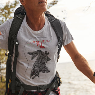 BEST DRUG FISHING LINE TUG BLACK RED T-Shirt