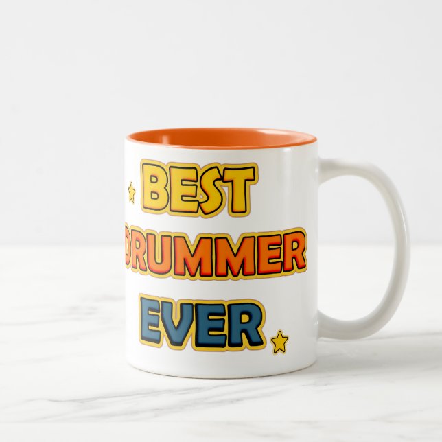 Best Drummer ever Two-Tone Coffee Mug (Right)