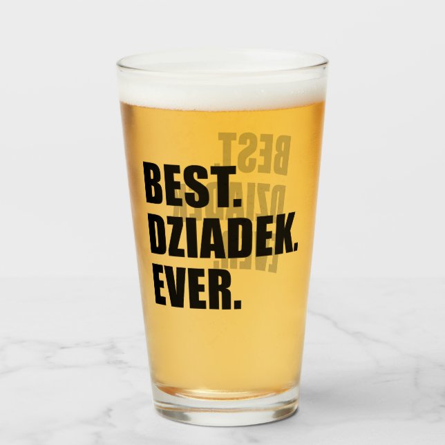 Best Dziadek Ever Glass (Front Filled)