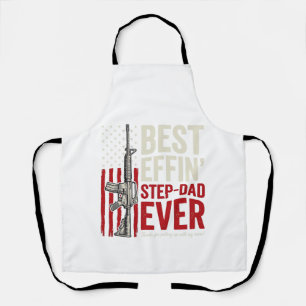 Best Effin Step-Dad Ever Patriotic Vintage Vector_ Apron