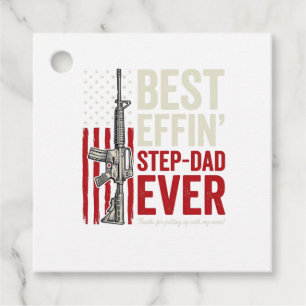 Best Effin Step-Dad Ever Patriotic Vintage Vector_ Favour Tags