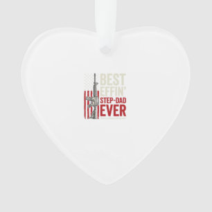 Best Effin Step-Dad Ever Patriotic Vintage Vector_ Ornament