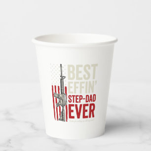 Best Effin Step-Dad Ever Patriotic Vintage Vector_ Paper Cups