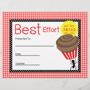 Best Effort Award - Red Gingham With Ant & Cupcake