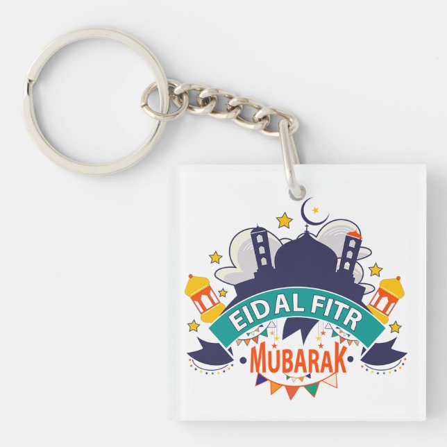 Best Eid Gift For Muslims - Eid Al-Fitr Al Mubarak Key Ring (Front)
