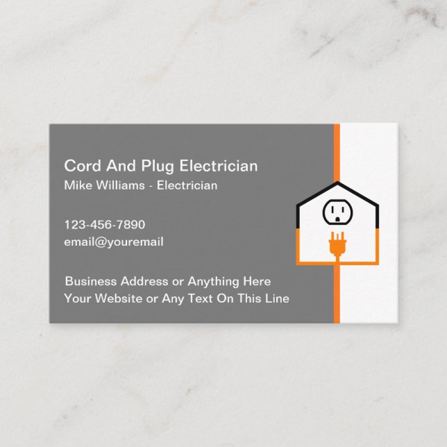 Best Electrician Business Cards For New Business (Front)