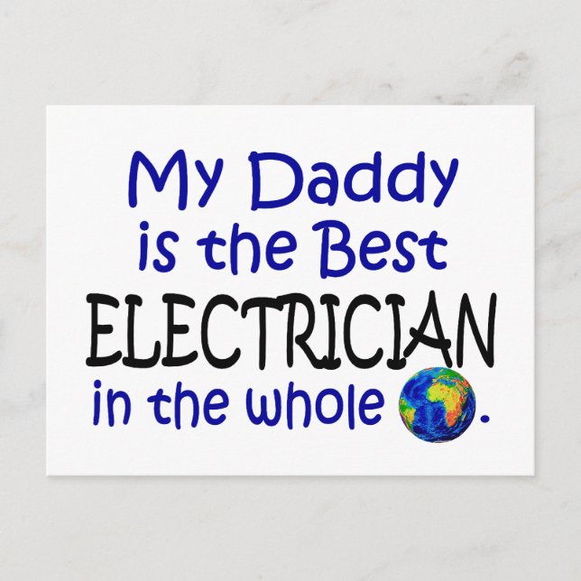 Best Electrician In The World (Daddy) Postcard (Front)