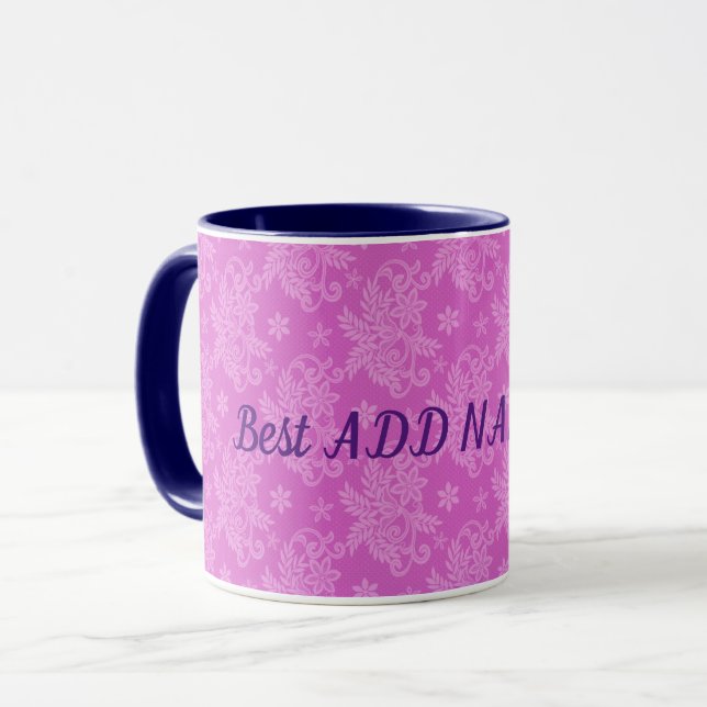 Best Elegant Modern Floral Mug (Front Left)