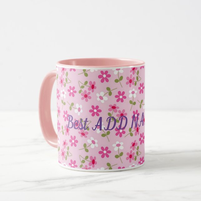 Best Elegant Modern Floral Mug (Front Left)