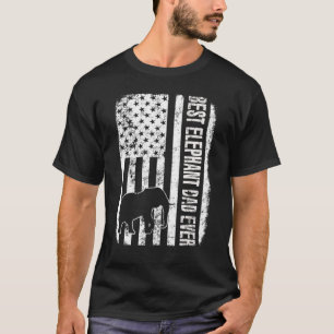 Best Elephant Dad Ever American Flag T-Shirt
