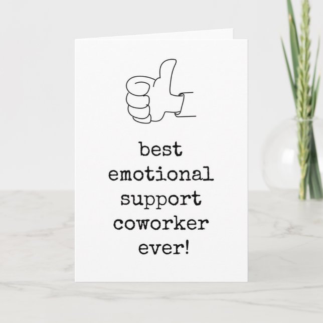 Best Emotional Support Coworker Card (Front)