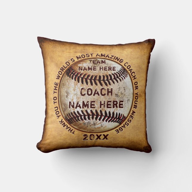 Best End of the Baseball Season Gifts to Coaches Cushion (Front)